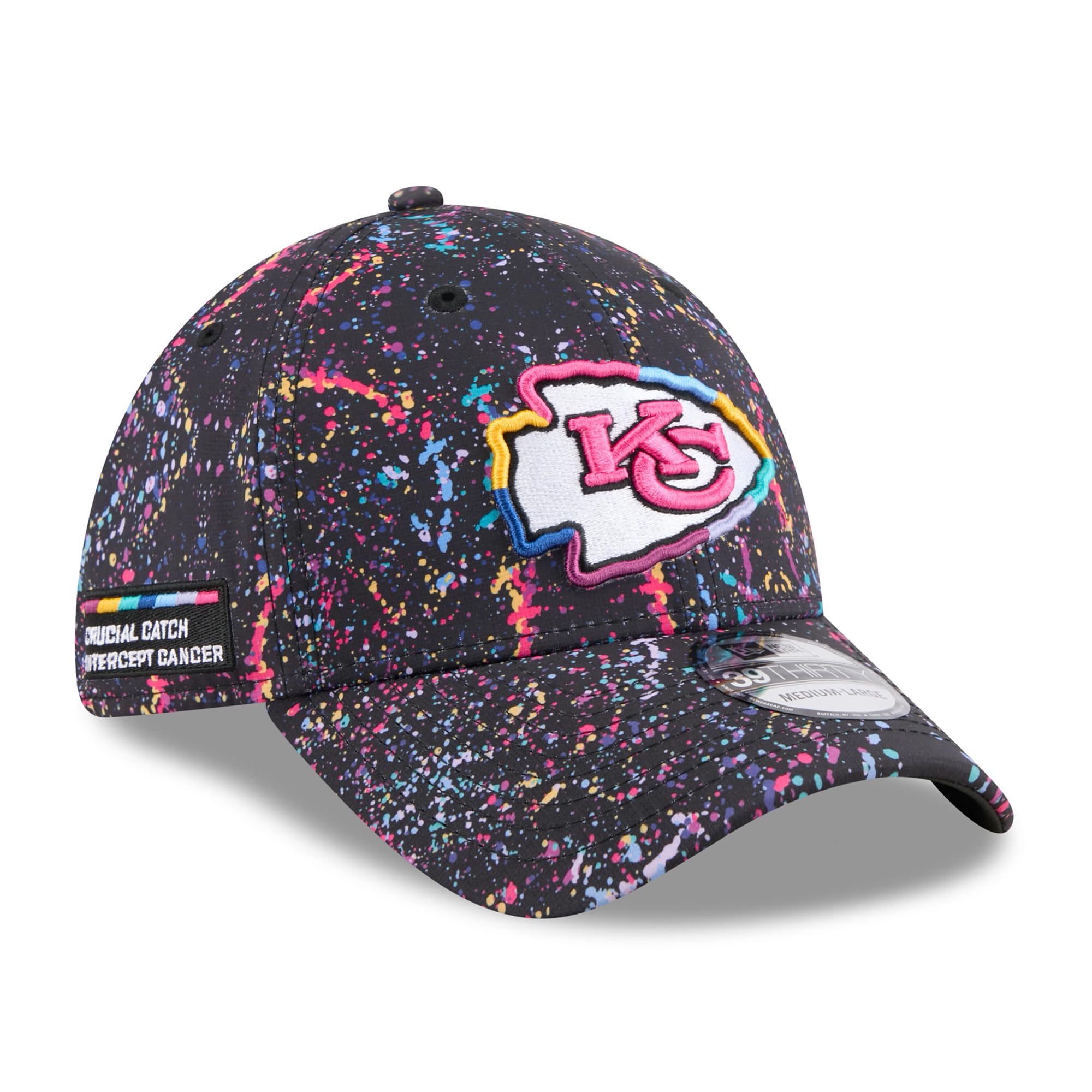 New Era Mens Black Kansas City Chiefs 2025 NFL Crucial Catch 39THIRTY Flex Hat