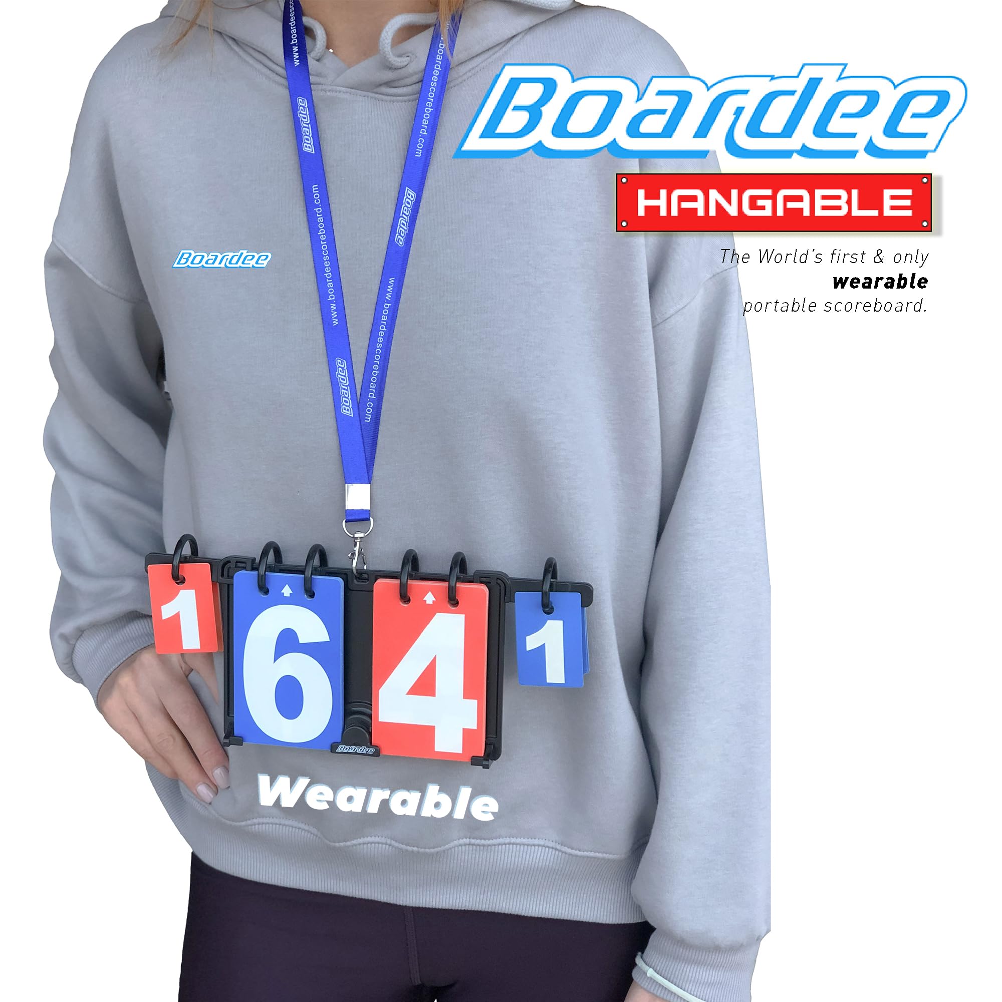 Boardee Portable Scoreboard - Attachable/Hangable/Table Top Cornhole Score Keeper Scoreboard For Volleyball/Beach Volleyball/Cor