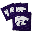 YouTheFan Officially-Licensed NCAA Kansas State Wildcats Set of 4 Cornhole Bags - All Weather Regulation 6    x 6    Size - 16oz