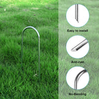 12Inch Trampolines Wind Stakes Heavy Duty U Type Sharp Ends Safety Ground Anchor Galvanized Steel For Soccer Goals, Camping Tent