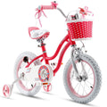RoyalBaby Stargirl Kids Bike 12 Inch Girls Bicycle for Children with Training Wheels & Basket, Pink