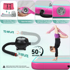 YITAHOME Air Gymnastics Mat 13ft Tumble Track Mat 4 Inches Thick Inflatable Tumbling Mat with Electric Pump & Carry Bag for Home