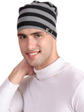 Mack Jonney Black Striped Beanie Cap For MenRing_Cap_Str_Blk_01
