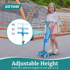 Gotrax KS3 Kids Kick Scooter, LED Lighted Wheels, Adjustable Height Handlebars and Removable Seat, Lean-to-Steer & Widen Anti-Sl