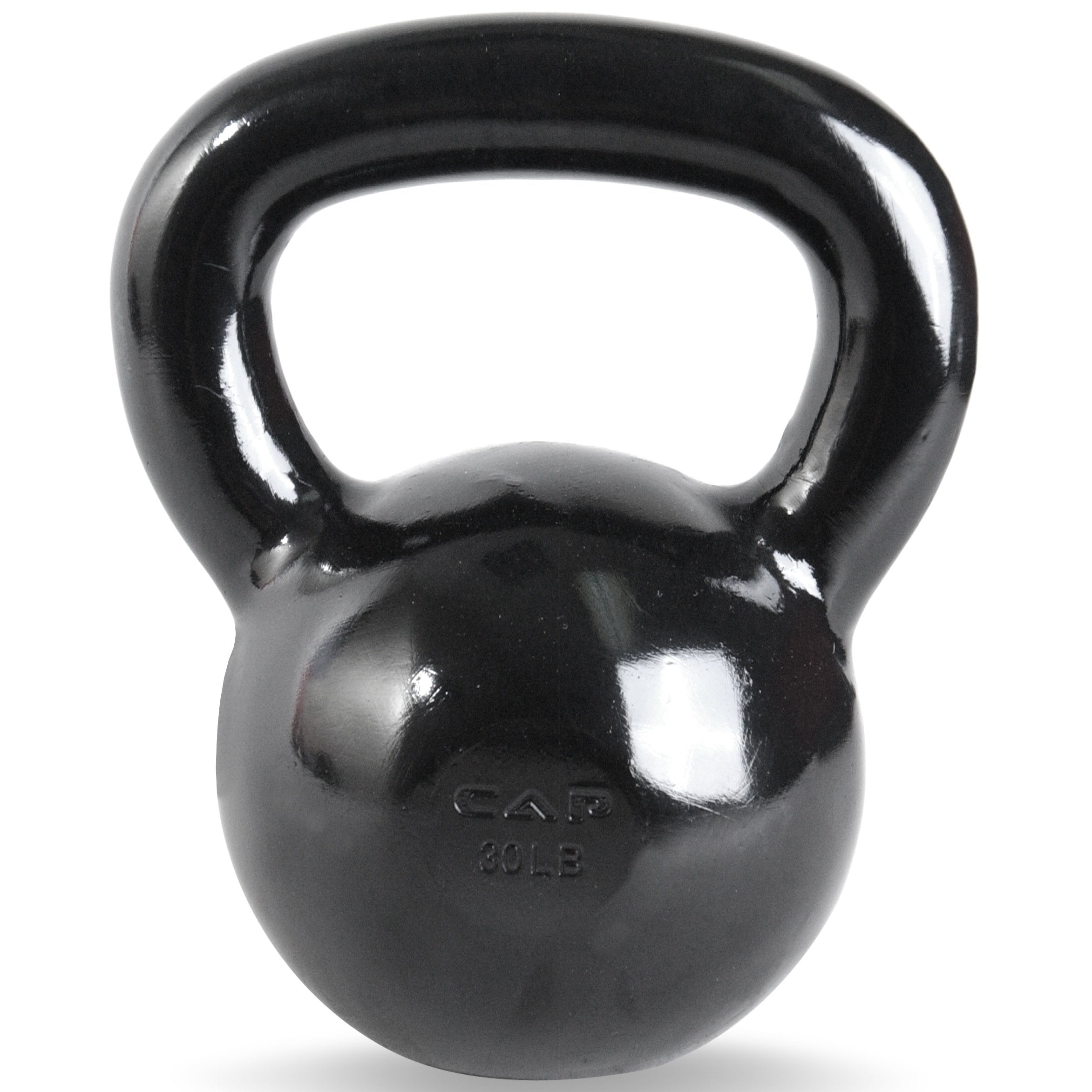 Cap Barbell Black Enamel Coated Cast Iron Kettlebell, 30 Lb