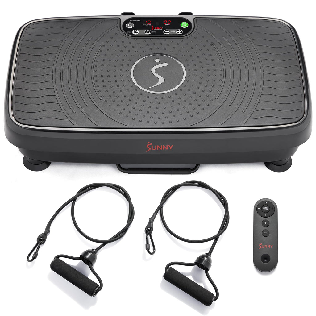 Sunny Health & Fitness Vibrating Plate Exercise Machine - Whole Body Vibration Platform for Lymphatic Drainage, Recovery & Weigh
