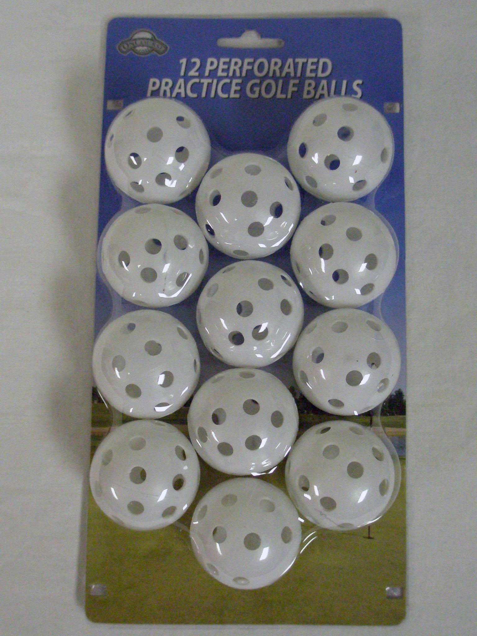 On Course Perforated Practice Golf Balls (12Pk) Plastic New