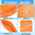 Geyee 6 Pack Fishing Hunting License Holder Waterproof Fluorescent Orange Id Holder With 6 Bronze Safety Pins Heavy Duty For Lic