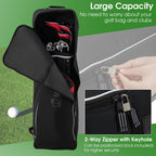 Gymax Golf Travel Bags, Heavy Duty 600D Oxford Cloth Wear Resistant & Waterproof Golf Travel Cover W/Wheels, Thick Sponge, Lock