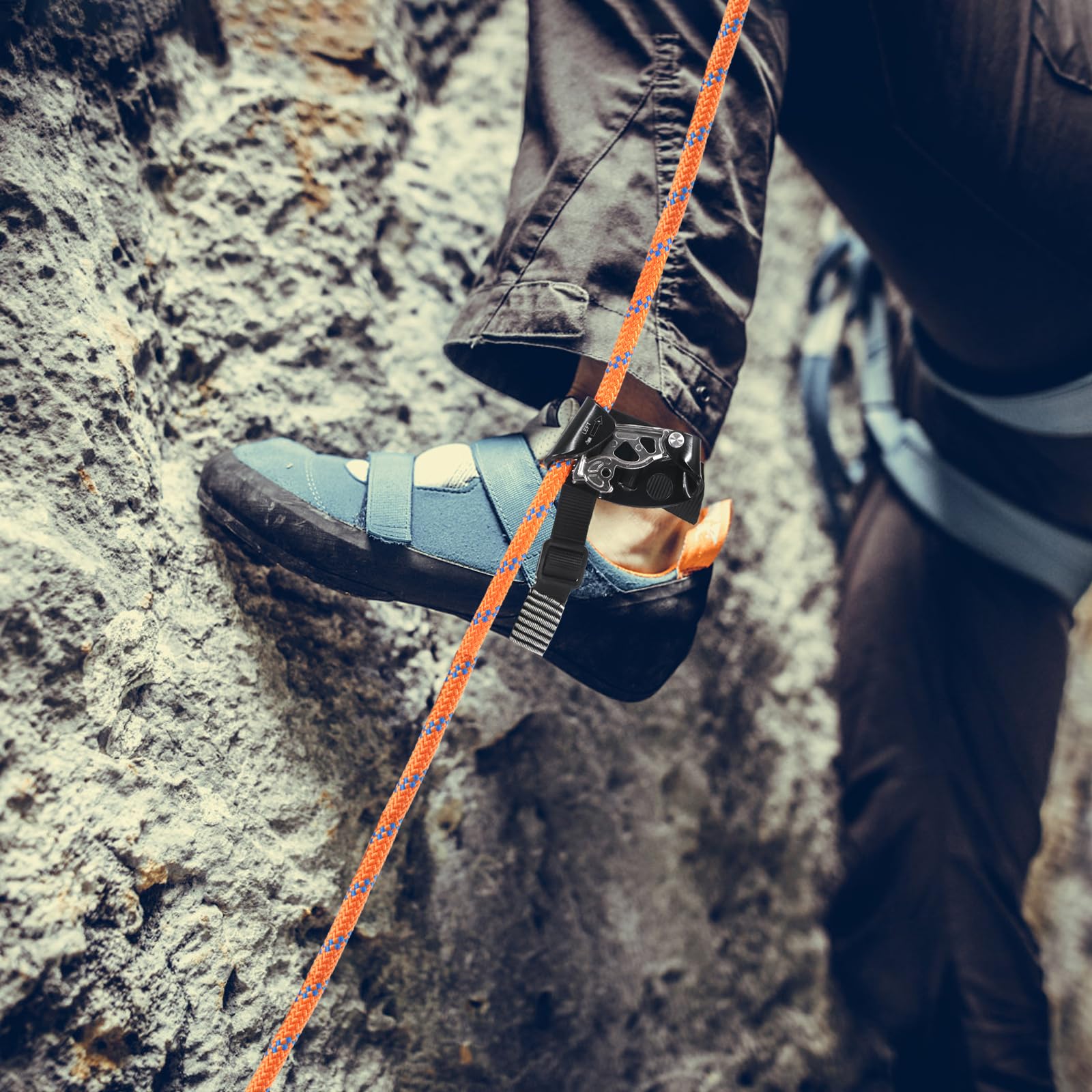 Newdoar Left Foot Ascender Riser Rock Climbing Tree Arborist Mountaineering Rappelling Quick Step Equipment Ce Certified Climbin