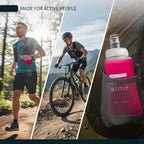 FITLY Soft Flask - 5 oz (150 ml) - Shrink As You Drink Pocket Soft Water Bottle for Hydration Pack/Running Vest - Folding Water
