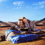 Kingcamp 87 X 59 Inch 2 Person 20 Degree Lightweight Waterproof Couple Family Sleeping Bag With 2 Pillows For Camping, Hiking, &