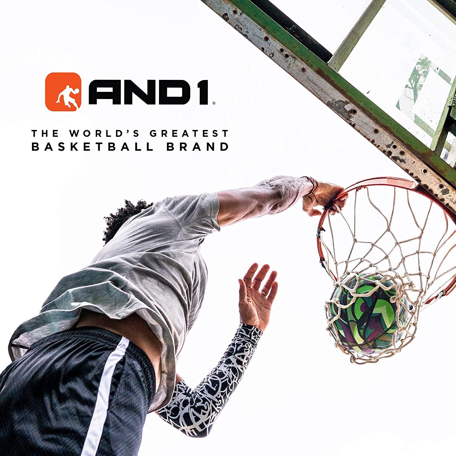 And1 Chaos Rubber Basketball: Game Ready, Office Regulation Size (29.5   ) Streetball, Made For Indoor/Outdoor Basketball Games-