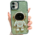 Mgqiling Compatible For Iphone 11 Bling Plating Astronaut Hidden Stand Case, Cute 6D Stand Glitter Phone Case For Women Girls So