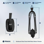 Five Oceans Outboard Motor Muffs, Dual Feed Muff Boat Motor Flusher, Black Pvc Marine Grade Rectangular Muffs, Coated Steel Brac