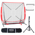 VEVOR 5x5 ft Baseball Softball Practice Net, Portable Baseball Training Net for Hitting Batting Catching Pitching, Backstop Base