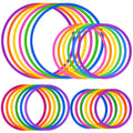 Topbuti 24 Pcs Multicolor Plastic Toss Rings Ring Toss Game Carnival Rings for Speed and Agility Practice Games, Garden Backyard