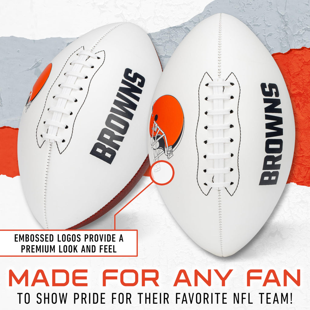 Franklin Sports Nfl Cleveland Browns Autograph Football - Official Size White Panel Souvenir Football For Autographs + Signature