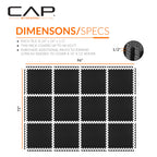 Cap Barbell 1/2-Inch Interlocking Eva Foam Exercise Puzzle Mats - 2 Pack | 24'' X 24'' X 1/2'' | Diamond Pattern - Black