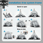 Portable Camping Shower Tent Deluxe Changing Room Easy Set Up Privacy Shelter,Large Toilet Tent With Floor Drain Design For Beac