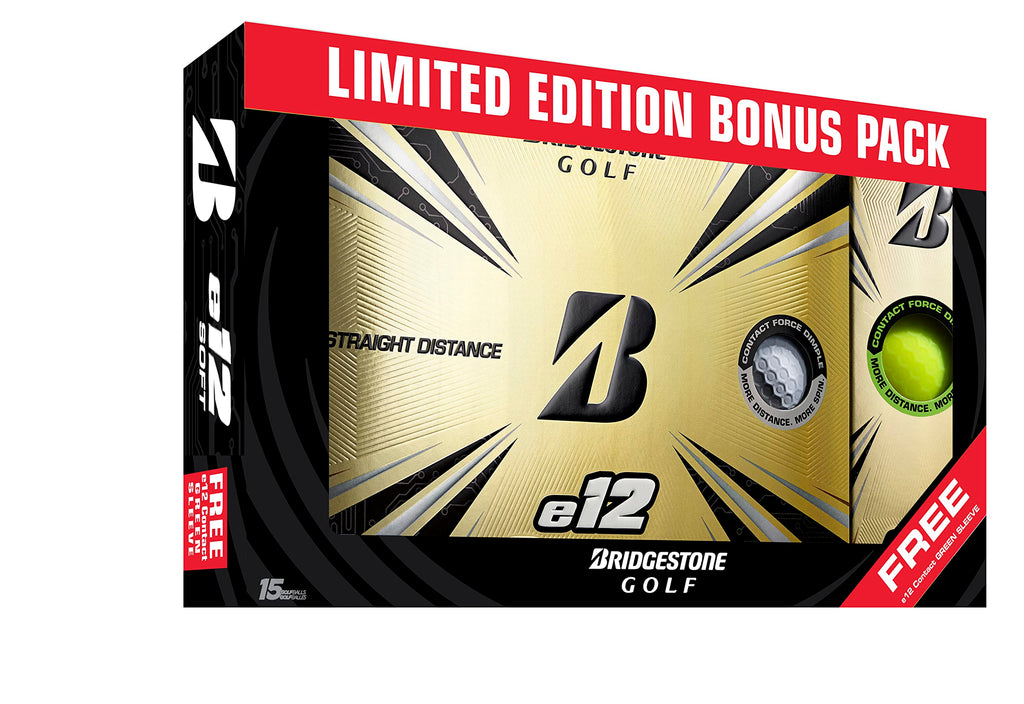 Bridgestone Golf 2021 E12 Contact Bonus Pack White/Free Sleeve Golf Balls
