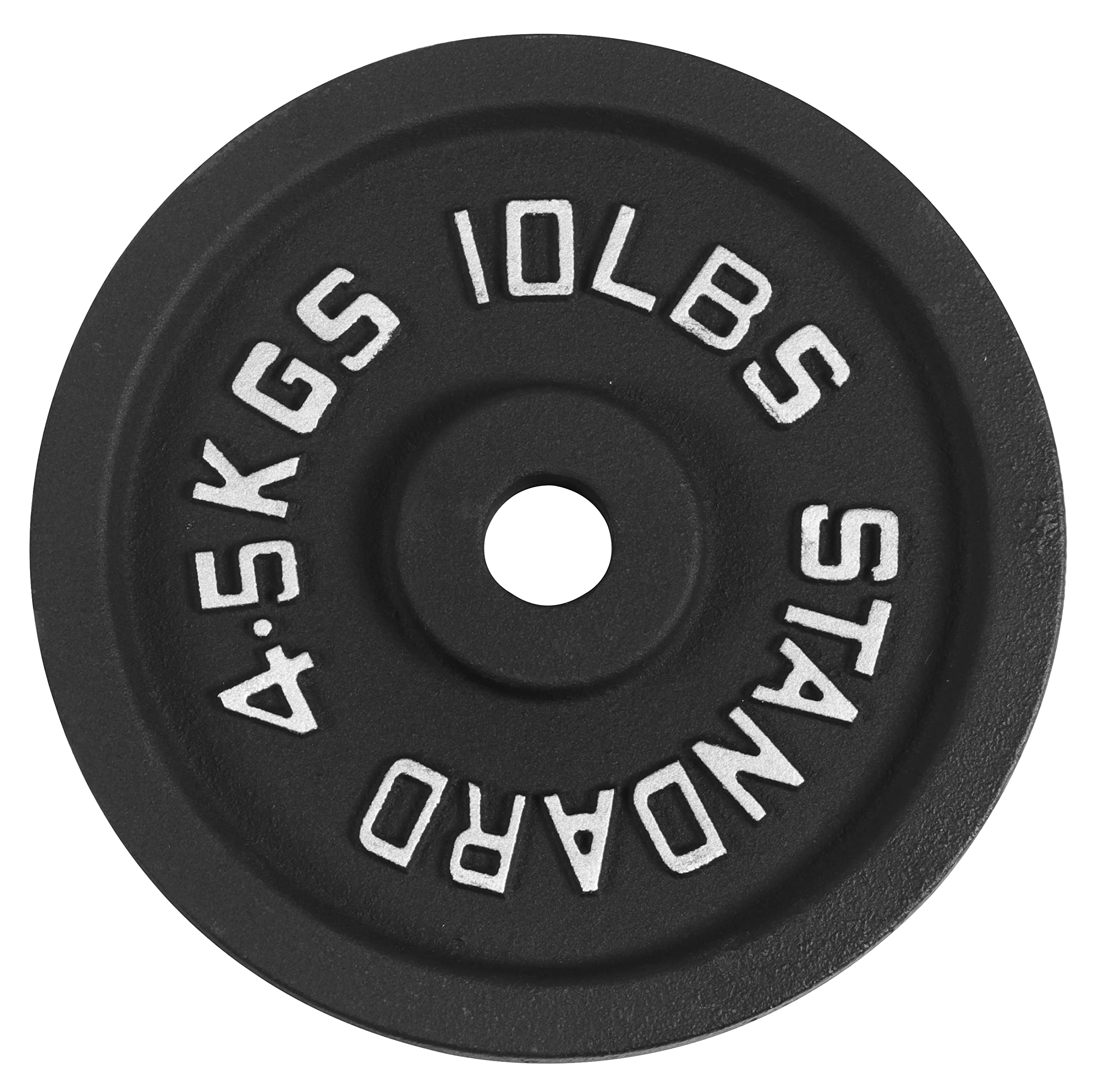 Fitvids Cast Iron Plate Weight Plate For Strength Training And Weightlifting, 1-Inch Center (Standard), 10Lb (Set Of 2)