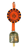 Kalarambh Brass Metal Kutchi Wall Hanging Bell for Home Office Mandir Decor Gift Items Collectible Handicraft Art, Yellow, 3.1 x
