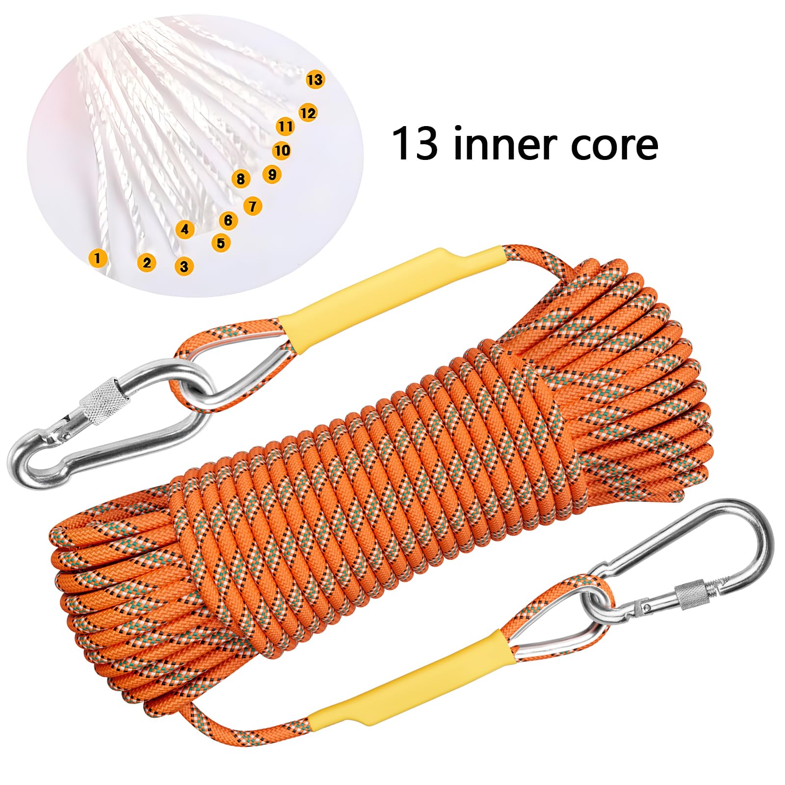 X Xben Outdoor Climbing Rope 50M (160Ft) Rock Climbing Rope, Escape Rope Climbing Equipment Fire Rescue Parachute Rope (160 Foot