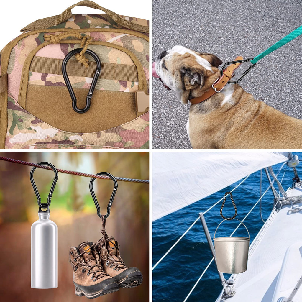 10Pcs 4''/10Cm Large Carabiner Clip,Strong Unlocking Caribeaner Keychain Pack For Backpack Hook, Light Duty Paracord Umbrella E