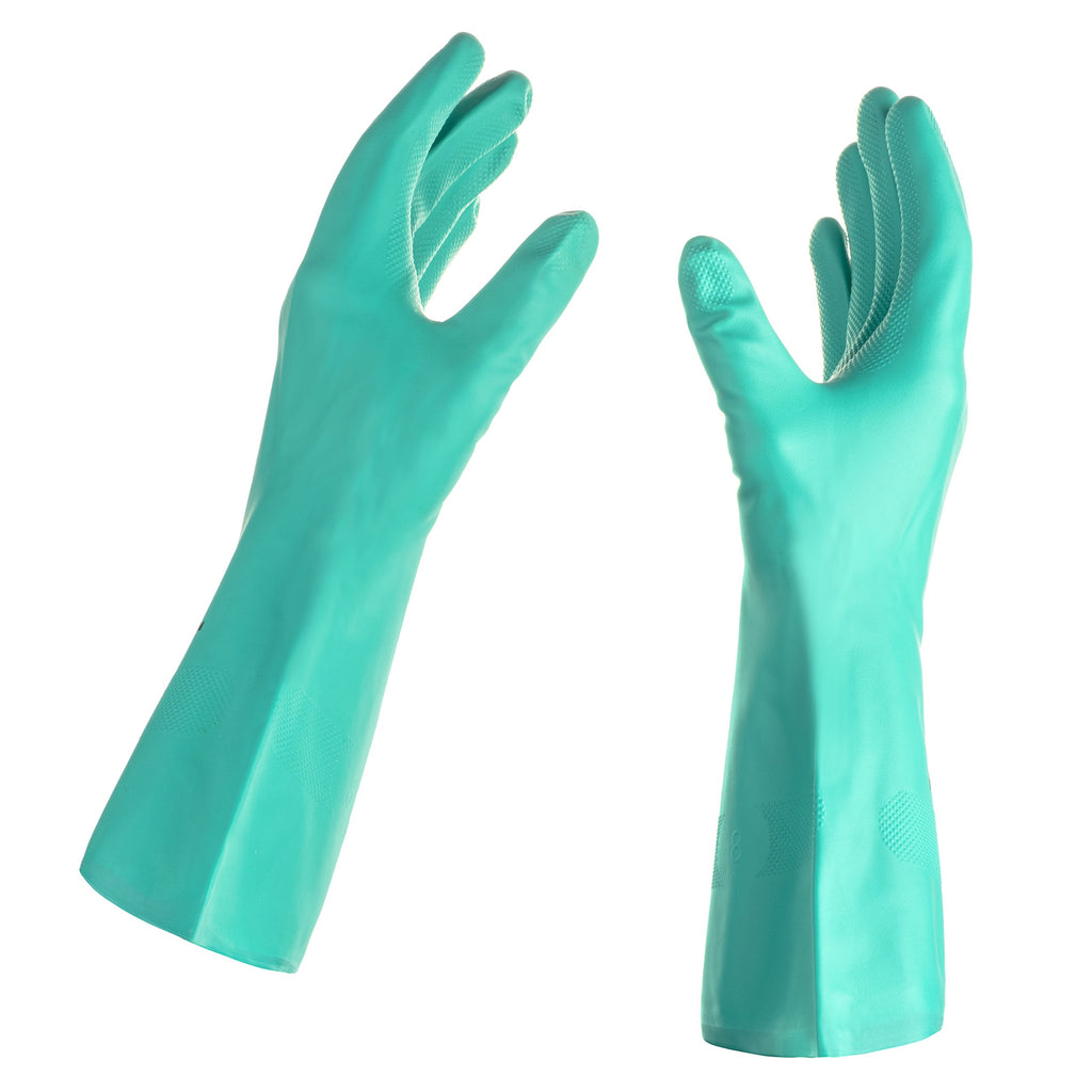 Tusko Products Best Nitrile Rubber Cleaning, Household, Dishwashing Gloves, Latex Free, Vinyl Free, Reusable Not Disposable, Ext