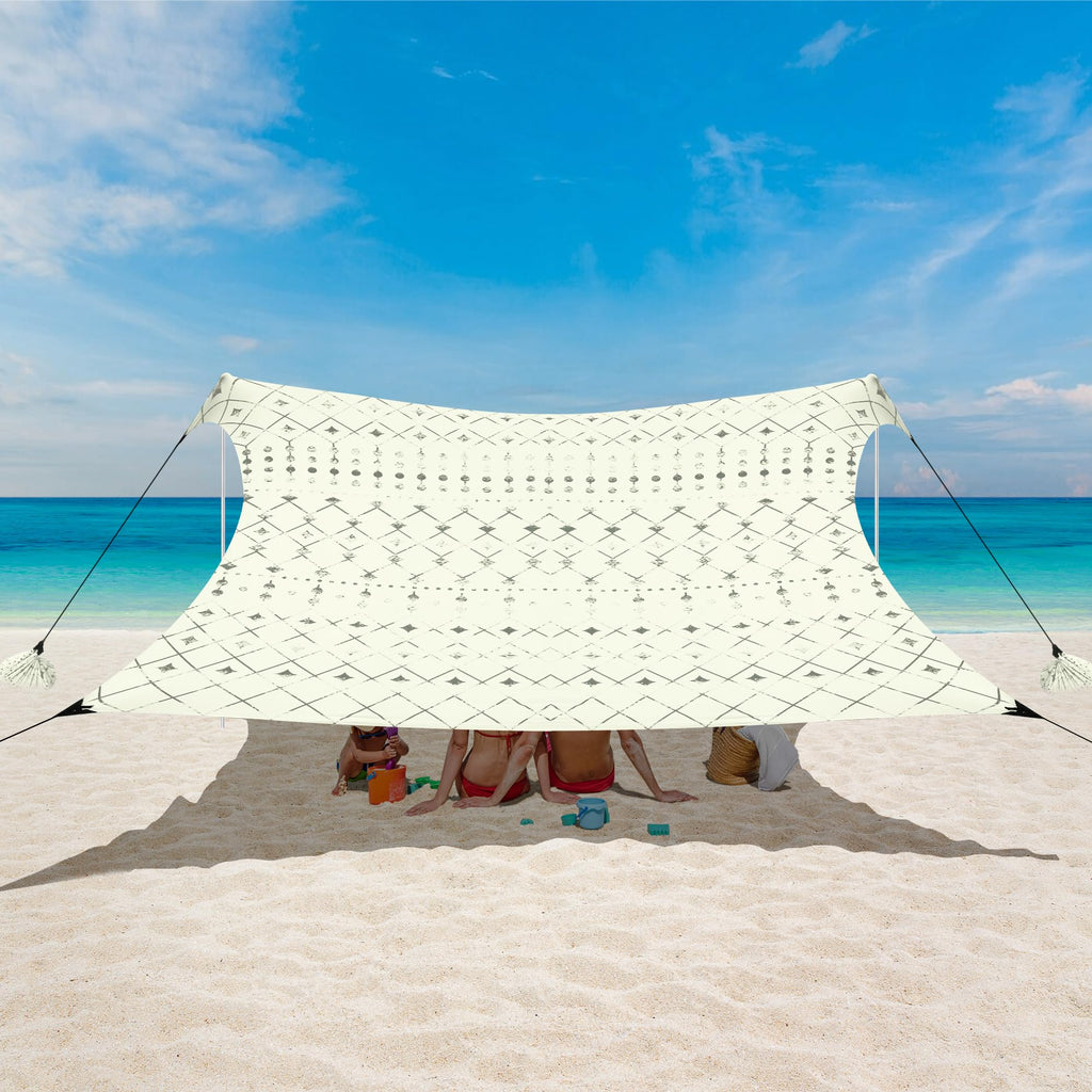 Beach Tent, Beach Canopy Sun Shade Upf 50+, Portable 10  10 Ft Camping Sun Shelter With Sandbags, Poles, Ground Pegs And Anti-Wi