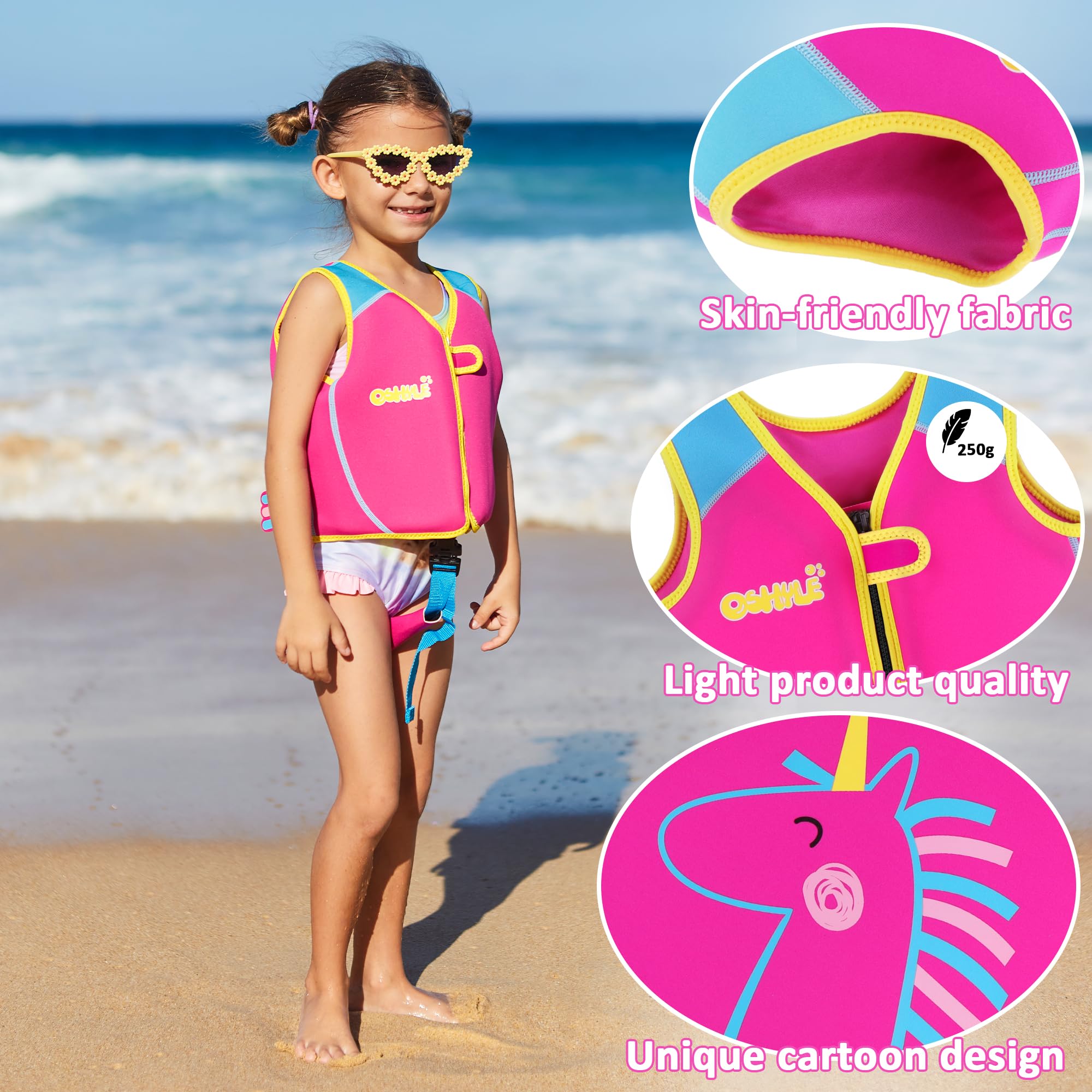 Oshyle Children'S Girls Boys Swimming Vest For Toddlers With Adjustable Safety Straps Age 1-9 (Unicorn, M(3-6))
