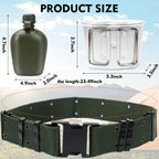 1 Quart Canteen Kit Portable Canteen Hydration Canteens Water Bottle With Reinforced Nylon Bottle Pouch Cover Bag,Aluminum Cup A