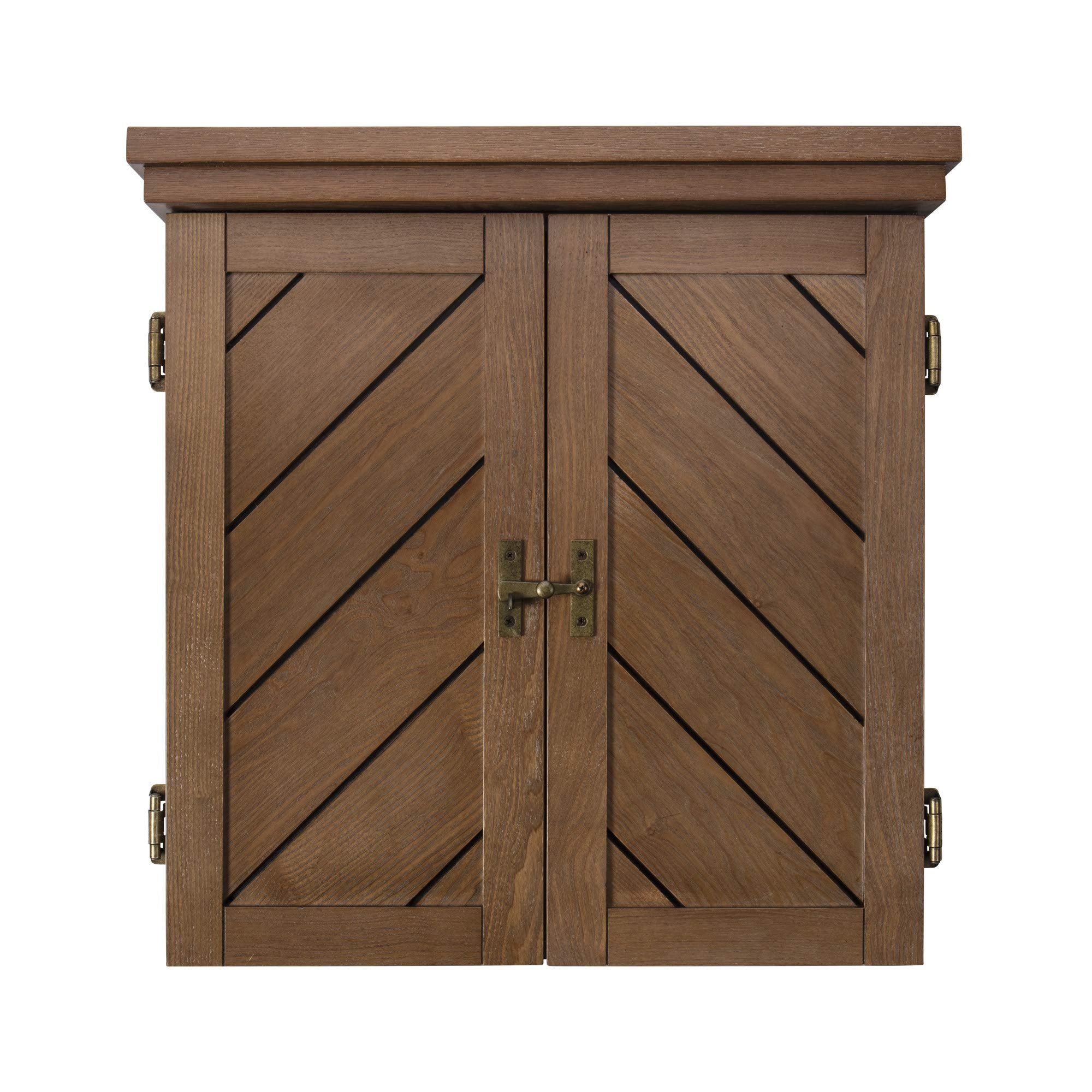 American Legend Charleston Solid Wood Bristle Dartboard Cabinet Set - Includes 18Dartboard And 6 Steel Tip Darts