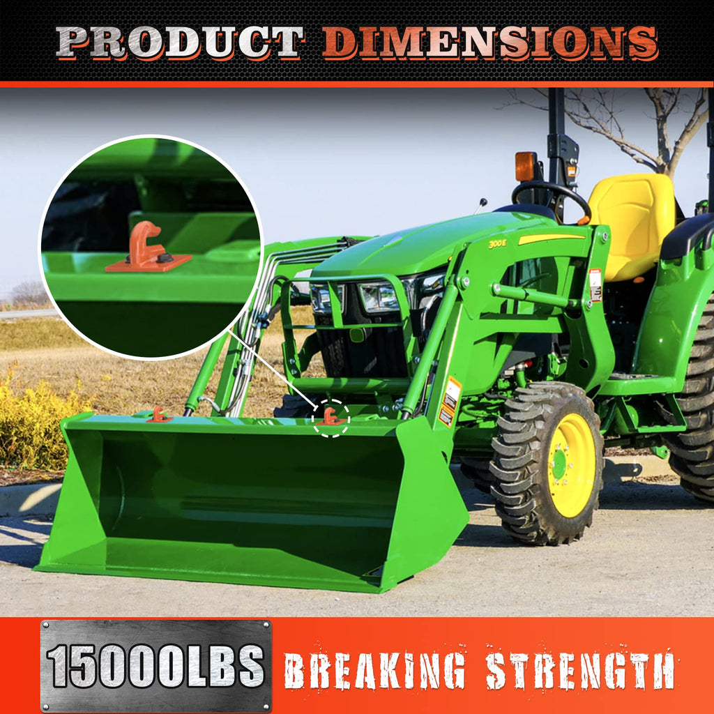 Ambull 2 Pack 38 Tractor Bucket Grab Hook Grade 70 Forged Steel Bolt On Grab Hook Tow Hook Mount With Backer Plate,Work Well For