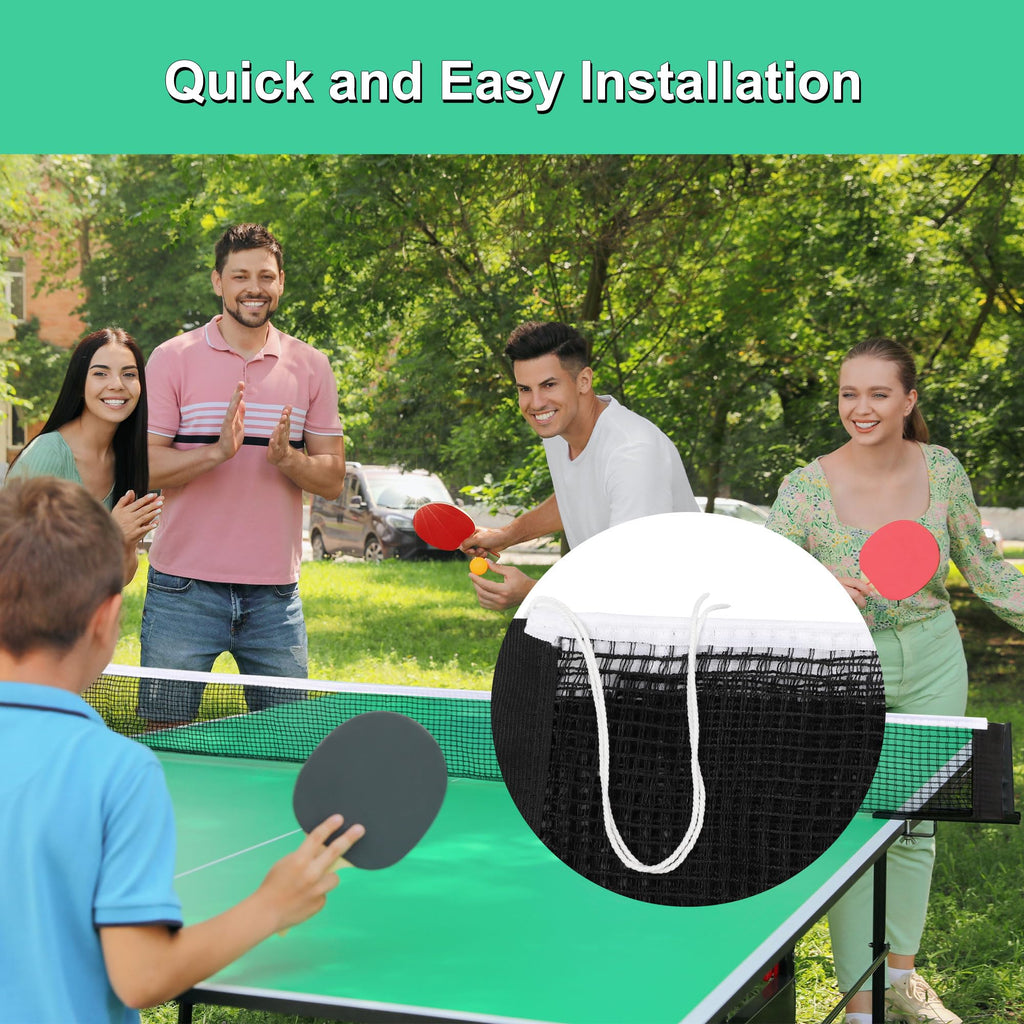 Uxcell Retractable Ping Pong Net For Any Table, Portable Table Tennis Net Replacement, Folding 68'' Nylon String Tension Ping Po