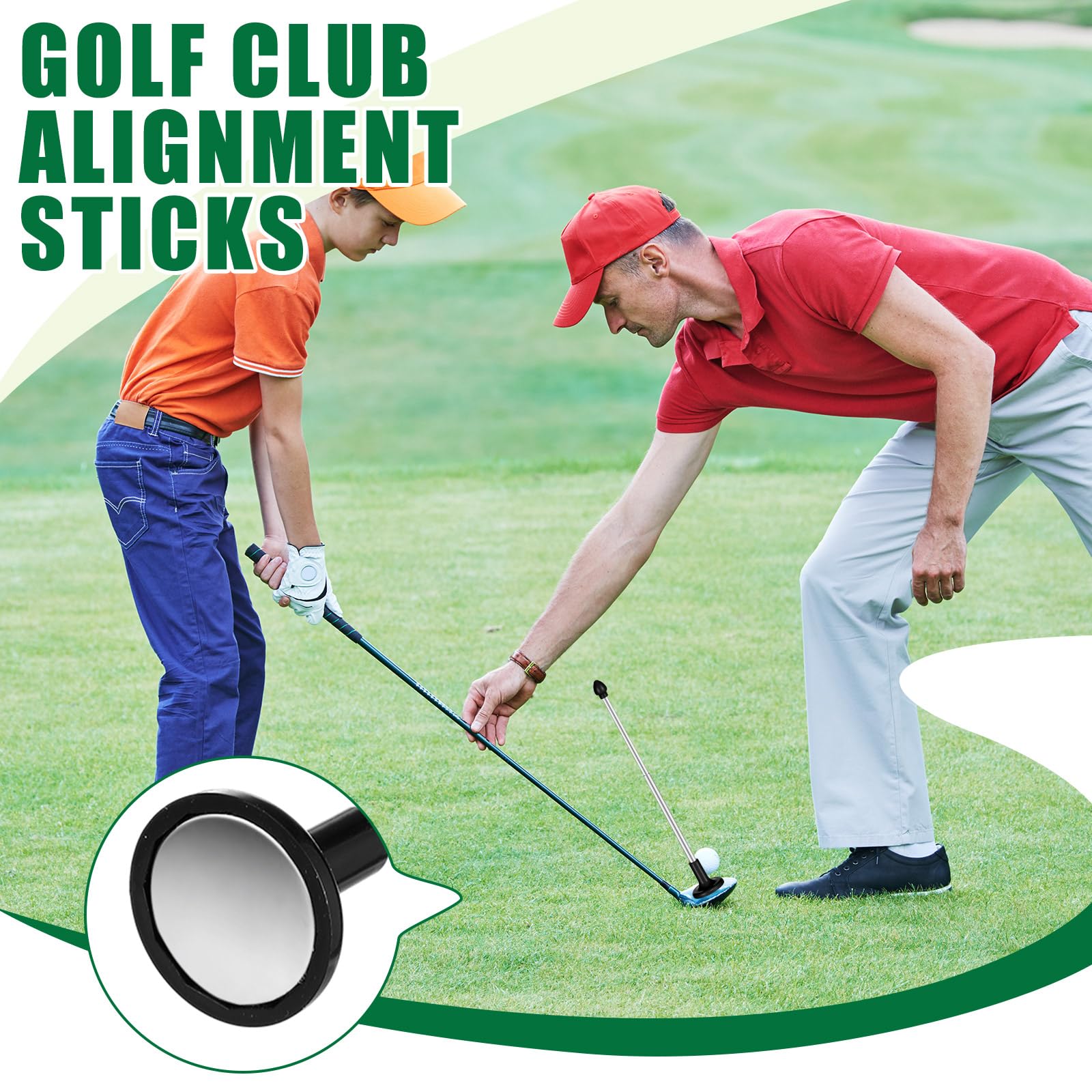 2 Pcs Golf Alignment Sticks Magnetic Golf Alignment Rods Golf Club Lie Angle Tool Plastic Golf Swing Training Aid 2 Section Retr