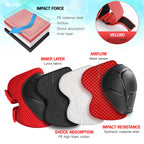 Wemfg Kids Protective Gear Set Knee Pads For Kids 7-13 Years Toddler Knee And Elbow Pads With Wrist Guards 3 In 1 For Skating Cy