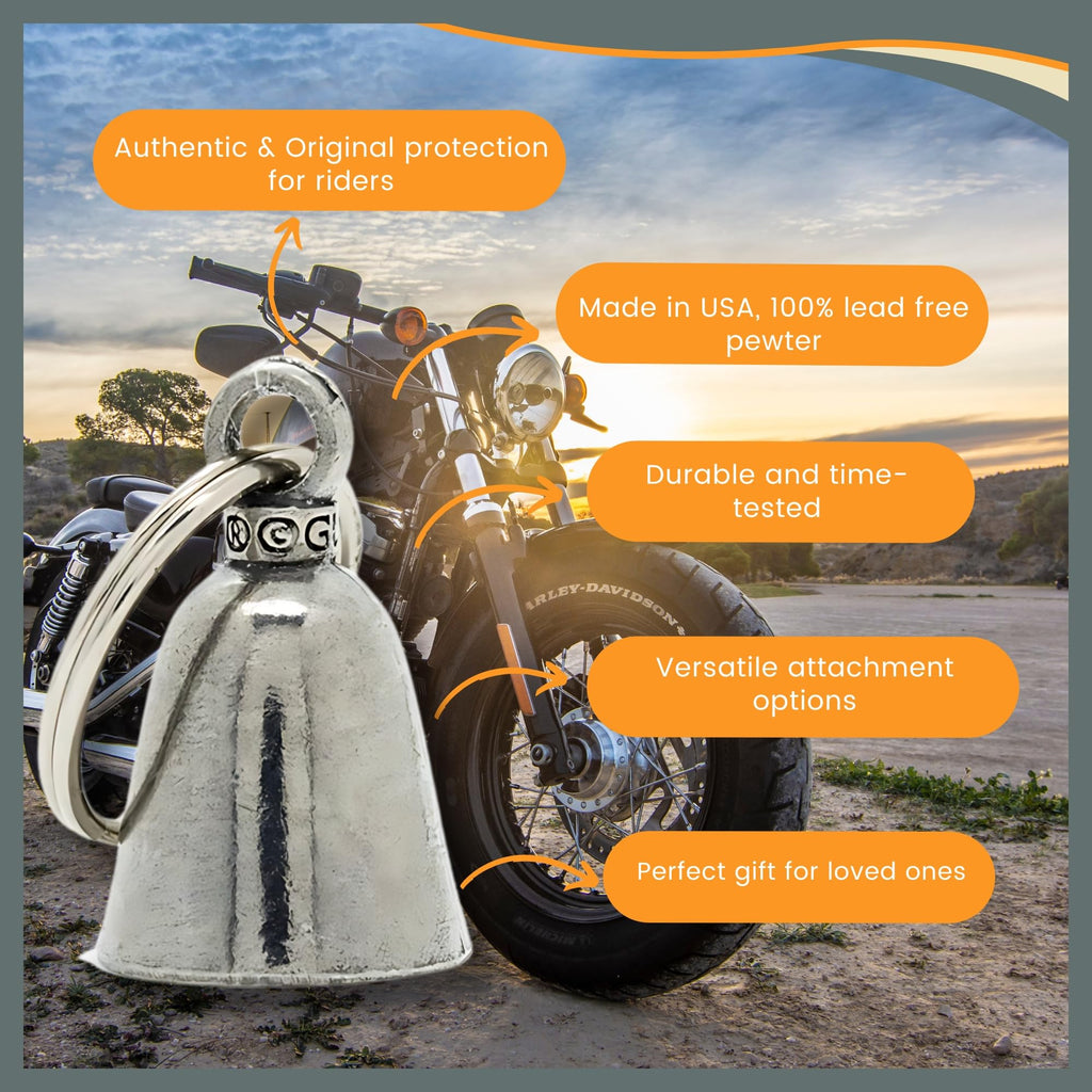 Guardian Bell Manekiniko Good Luck Bell W/Keyring & Black Velvet Gift Bag | Motorcycle Bell | Lead-Free Pewter | Good Luck Gift