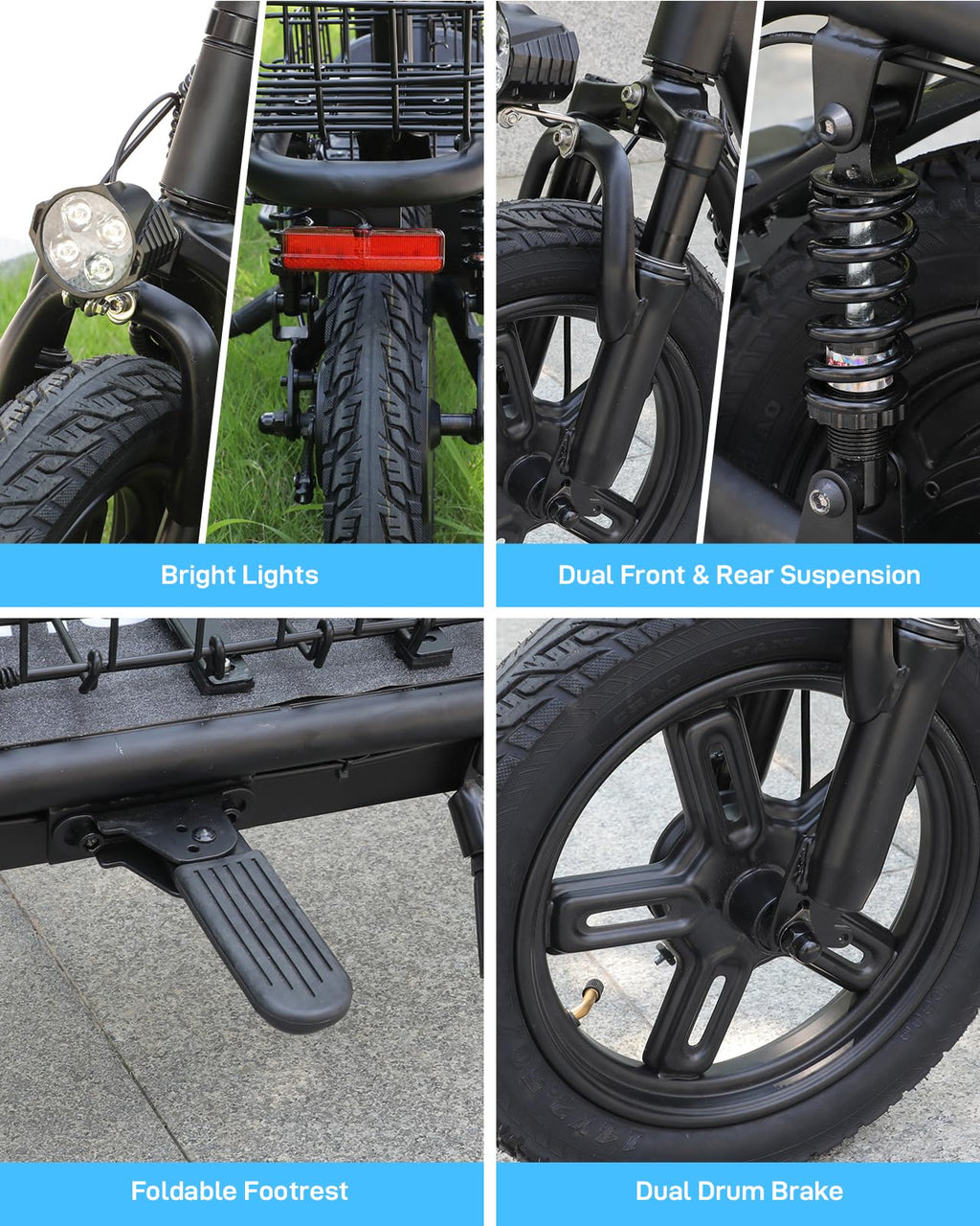 Hoverfly Z6 14 Electric Scooter with Seat, 550W Peak Motor, 25-Miles Range, Speed up to 22MPH, Ample Storage for Pets & Cargo, F