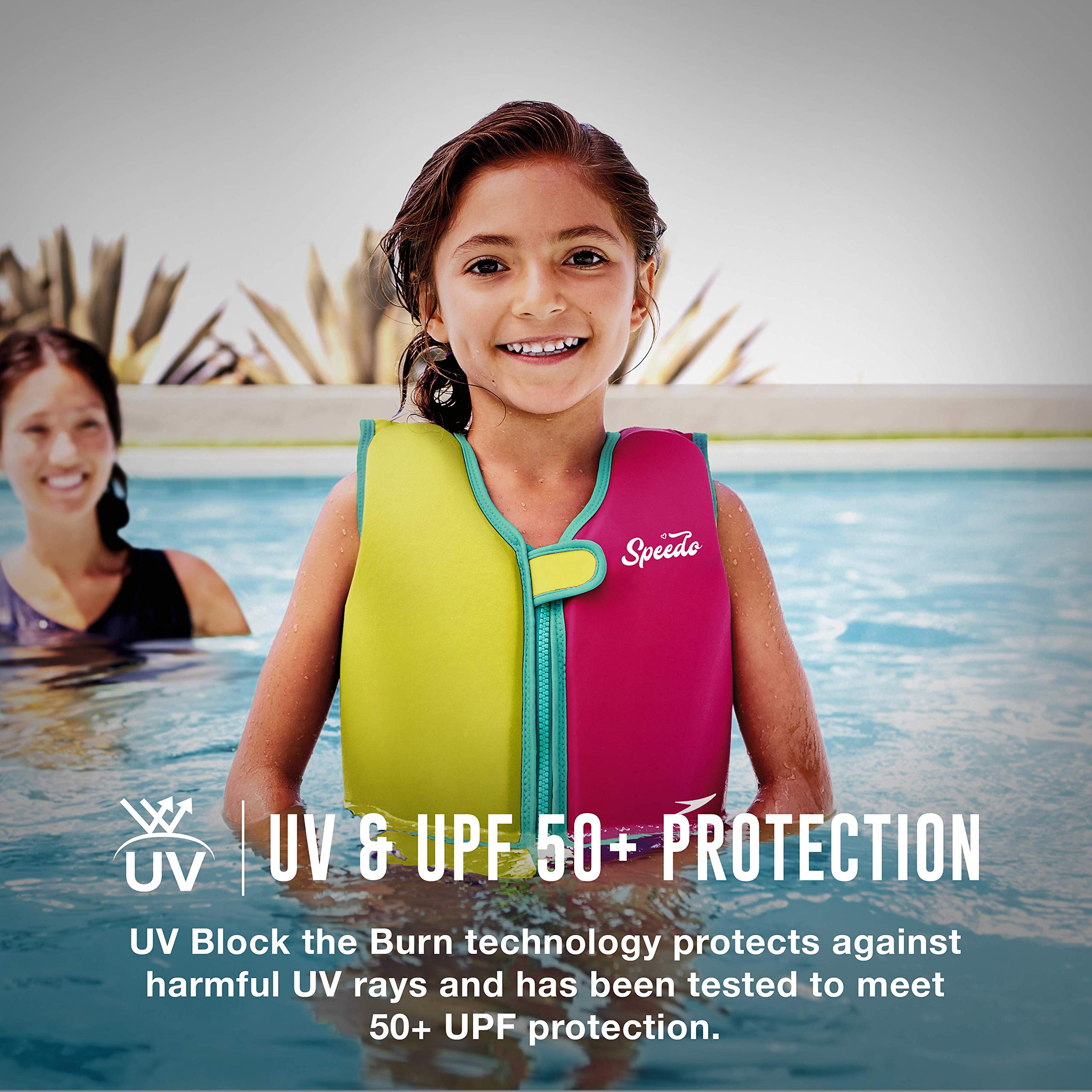 Speedo Unisex-Child Swim Flotation Classic Life Vest Begin To Swim Upf 50 , Purple Printed, Large