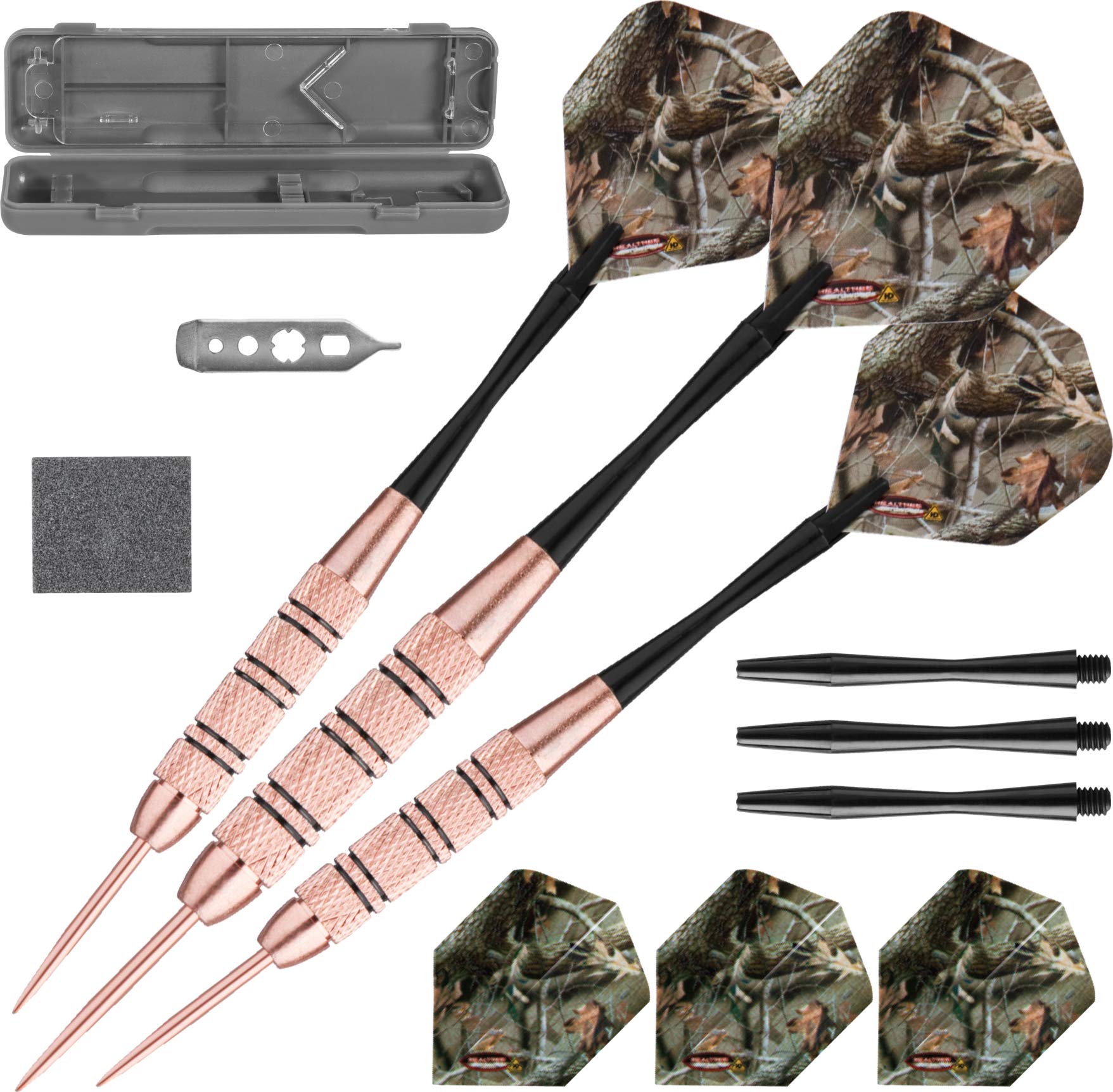 Fat Cat Realtree Hardwoods Hd Camo Steel Tip Darts With Storage/Travel Case, 23 Grams