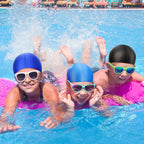 3 Pcs Swim Cap Kids Waterproof Silicone Swimming Caps For Girls Boys Aged 2-10 Pool Swim Hat For Toddler Children (Stylish Color
