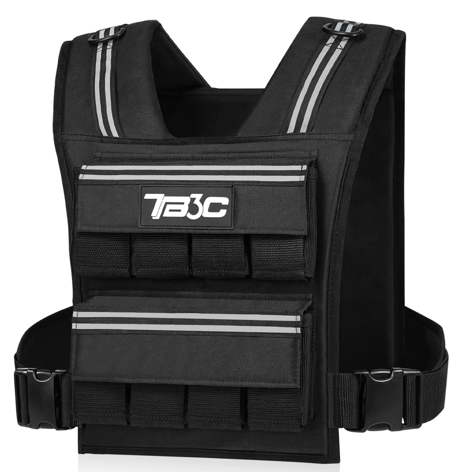 Adjustable Weighted Vest Men,40lb Weights Vest with Reflective Stripe, Weight Vest Workout Vest for Strength Training Running Wa
