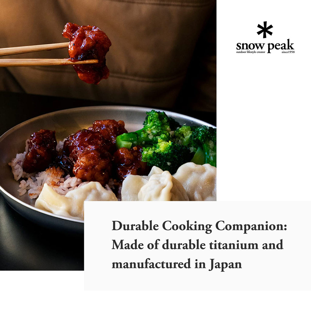 Snow Peak Titanium Trek Plate - Ultralight, Durable Camping Plate - Outdoor Kitchen Essential For Backpacking & Camping - 18 Cm