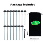 Holdia 15 Pcs Drillable Tent Stakes 12''  Hex Pegs  Heavy Duty Metal Tent Anchors & Camping Spikes With 17Mm Hex Drill Adapter A