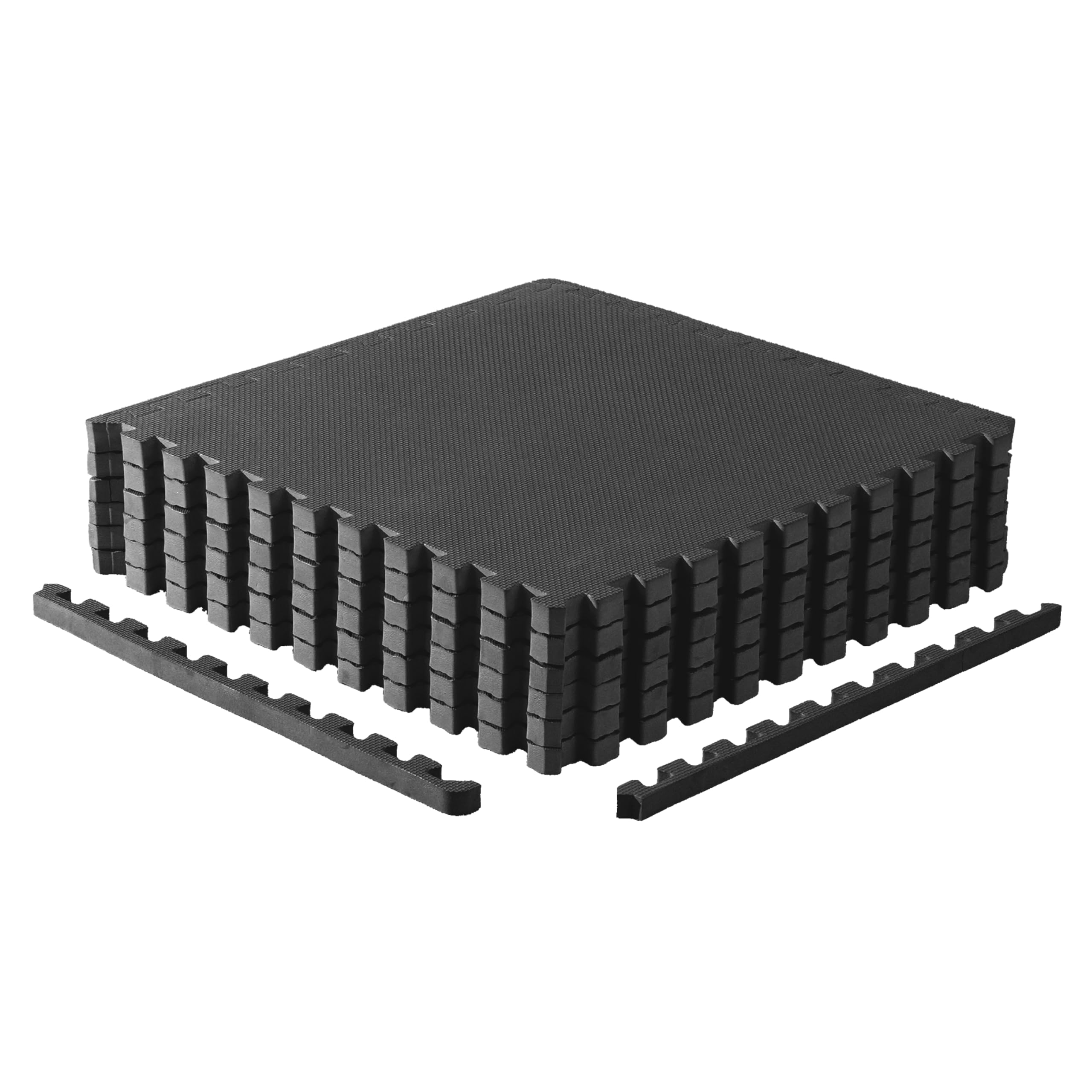 Cap Barbell 1-Inch Interlocking Eva Foam Exercise Puzzle Mats - 1 Pack | 24'' X 24'' X 1'' | T Pattern - Black