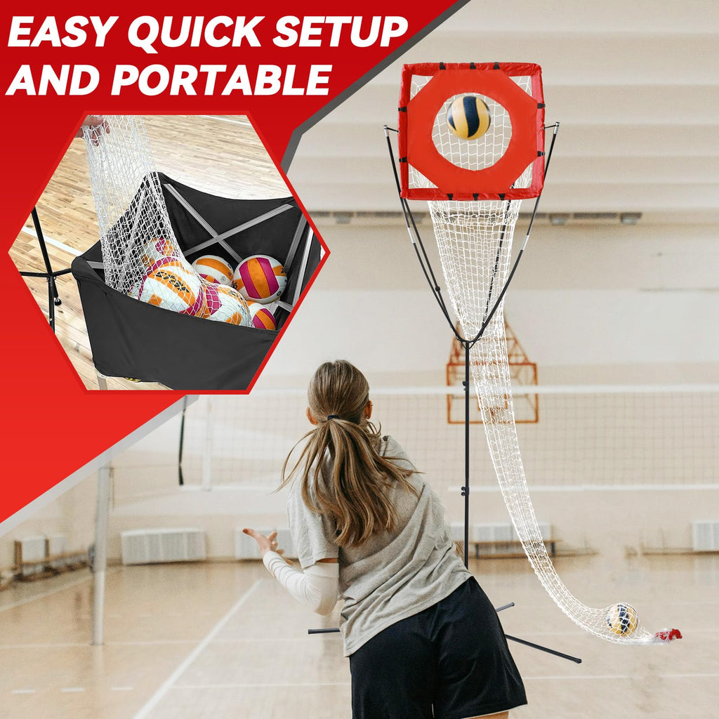 Volleyball Setter Trainer Net,Volleyball Training Equipment Adjustable Angle Height 8-13 Ft Setter Net,Indoor Outdoor Volleyball