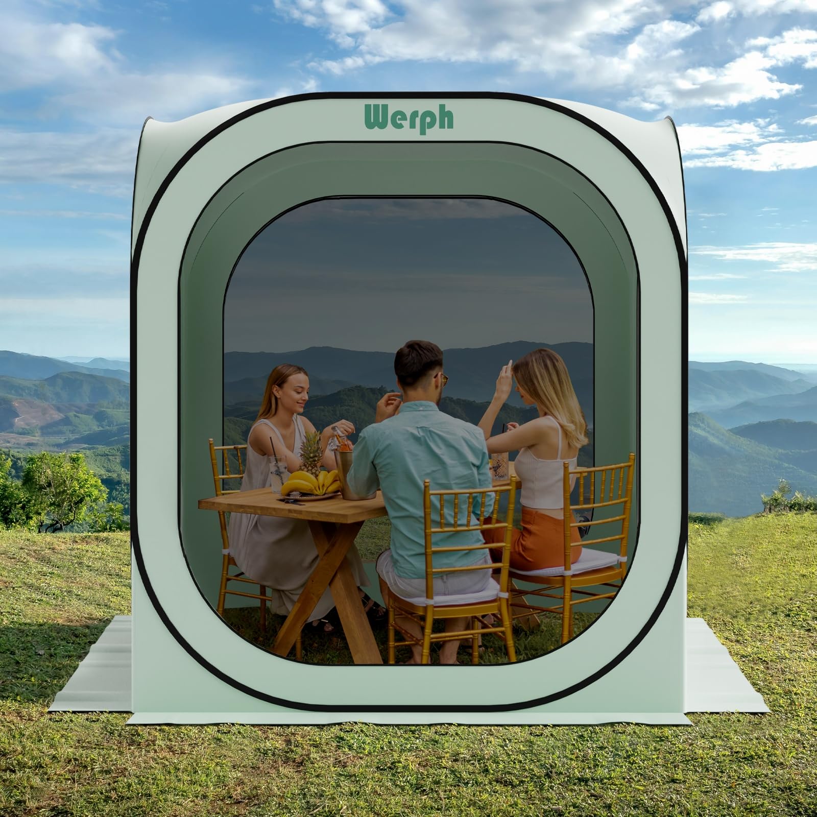 Werph Pop Up Tent,Portable Canopy Tent with Mesh Mosquito Net, Screen House Room Canopy Shade Screen 6 x 6 FT with Carry Bag for