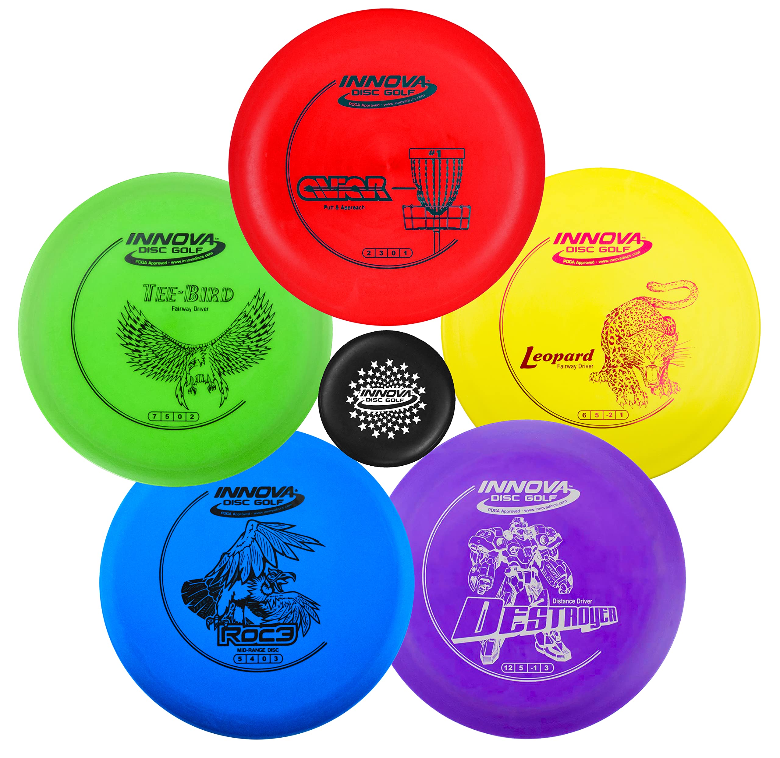 Innova Disc Golf Starter Set -Colors May Vary 160-180g - Disc Golf Putter, Disc Golf Driver, Mid-Range, Frisbee Golf Disc Set, B